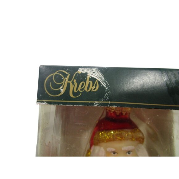 Krebs Glass Santa Ornament 3.5" Christmas Ornament New In Box - Picture 3 of 9